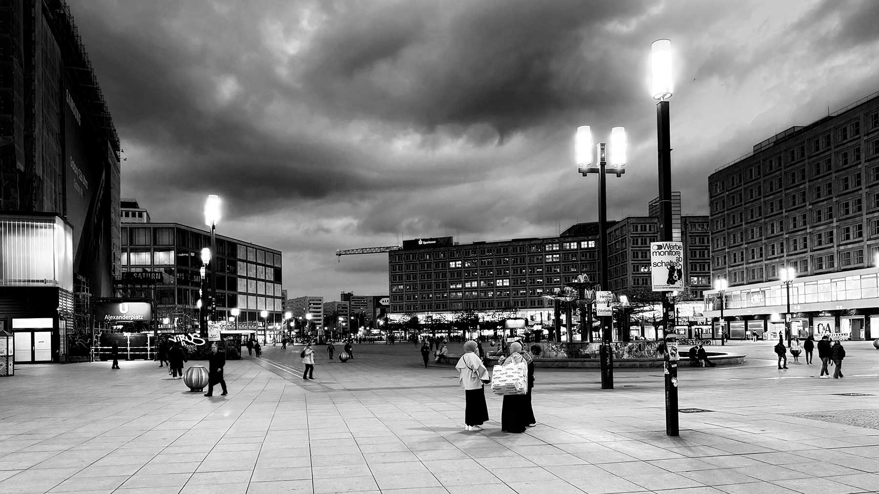 berlin-alexanderplatz-evening-bw-1800 Berlin Photos Alexander Platz Evening